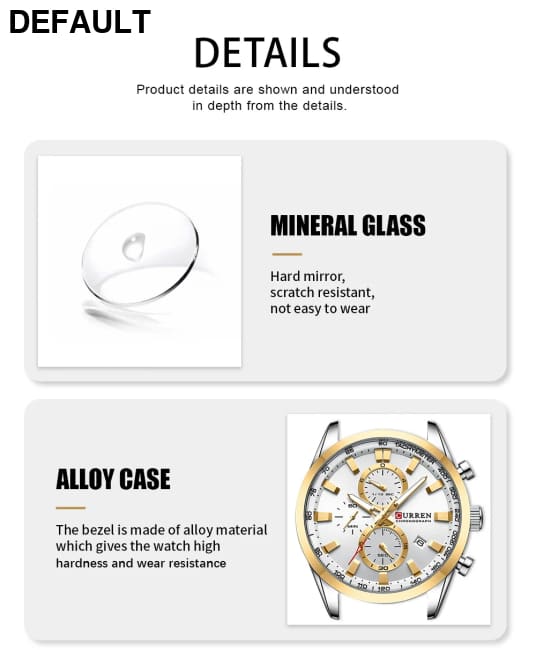 CURREN Quartz Chrono Sport Watch Brands for Men - Stainless Steel Bracelet and Multifunctional Dial Watches - Best