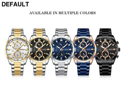 CURREN Quartz Chrono Sport Watch Brands for Men - Stainless Steel Bracelet and Multifunctional Dial Watches - Best
