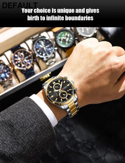 CURREN Quartz Chrono Sport Watch Brands for Men - Stainless Steel Bracelet and Multifunctional Dial Watches - Best