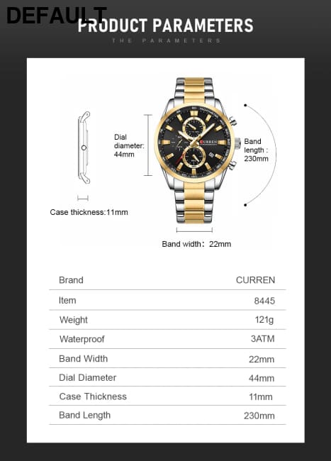 CURREN Quartz Chrono Sport Watch Brands for Men - Stainless Steel Bracelet and Multifunctional Dial Watches - Best