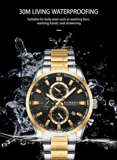 CURREN Quartz Chrono Sport Watch Brands for Men - Stainless Steel Bracelet and Multifunctional Dial Watches - Best