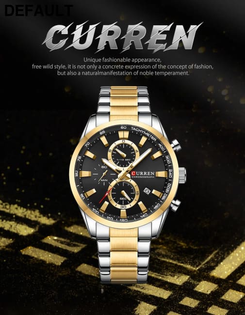 CURREN Quartz Chrono Sport Watch Brands for Men - Stainless Steel Bracelet and Multifunctional Dial Watches - Best