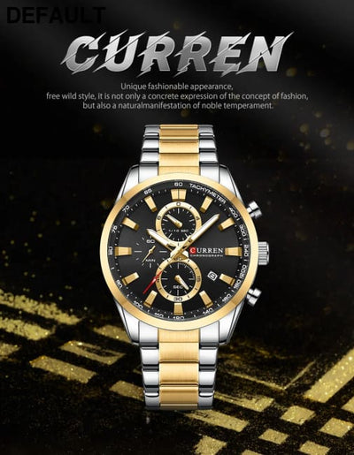 CURREN Quartz Chrono Sport Watch Brands for Men - Stainless Steel Bracelet and Multifunctional Dial Watches - Best