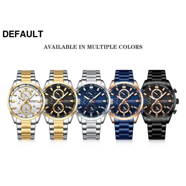 Curren Quartz Chrono Sport Watch with Stainless Steel Bracelet Men Watches