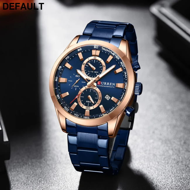 Curren Quartz Chrono Sport Watch with Stainless Steel Bracelet Men Watches