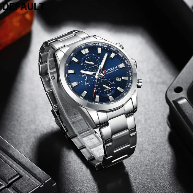 Curren Quartz Chrono Sport Watch with Stainless Steel Bracelet Men Watches
