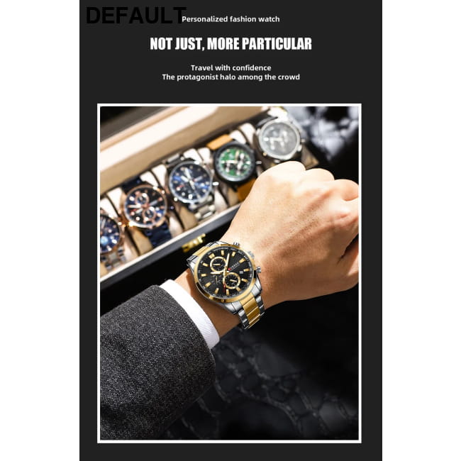 Curren Quartz Chrono Sport Watch with Stainless Steel Bracelet Men Watches