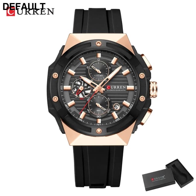 CURREN Top Brand Big Dial Chronograph Quartz Watch Men Sports Watches Military Male Wrist Clock relogio masculino black
