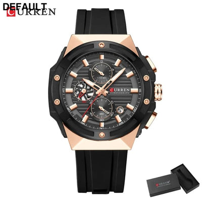 CURREN Top Brand Big Dial Chronograph Quartz Watch Men Sports Watches Military Male Wrist Clock relogio masculino black