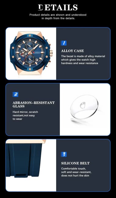 CURREN Top Brand Big Dial Chronograph Quartz Watch Men Sports Watches Military Male Wrist Clock relogio masculino Best