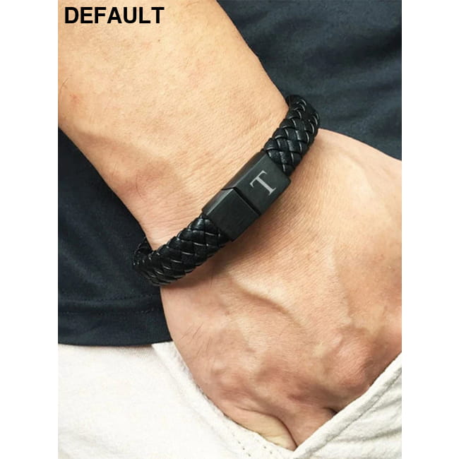 Custom Engraved Letter Bracelet for Men Single Layer Hand Bracelets