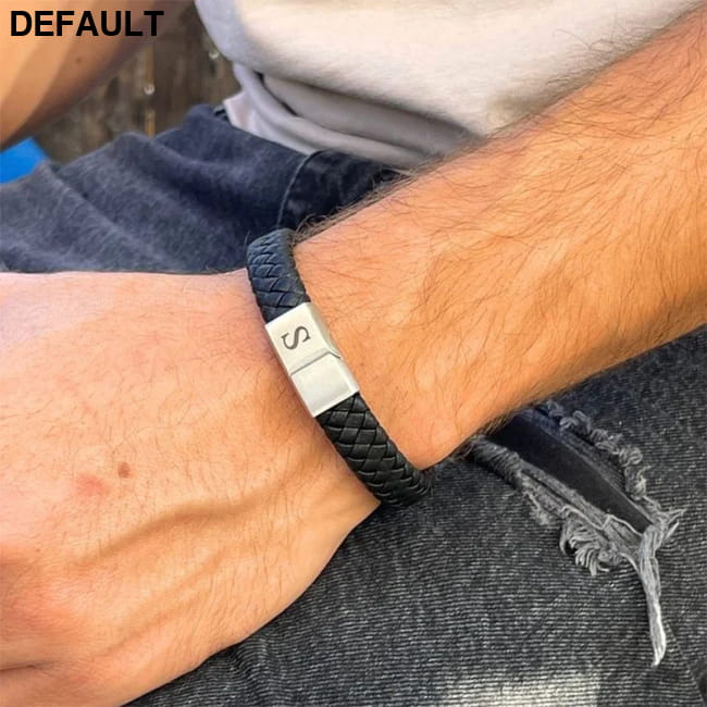 Custom Engraved Letter Bracelet for Men Single Layer Hand Bracelets