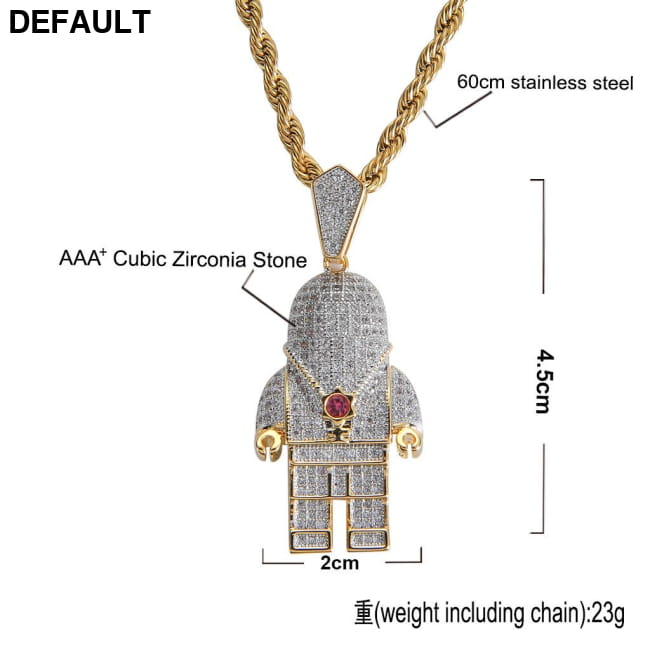 Cute Astronaut Spaceman Pendant Micro-set Zircon BESDZ0172 / CN Men Necklaces Sterling Silver