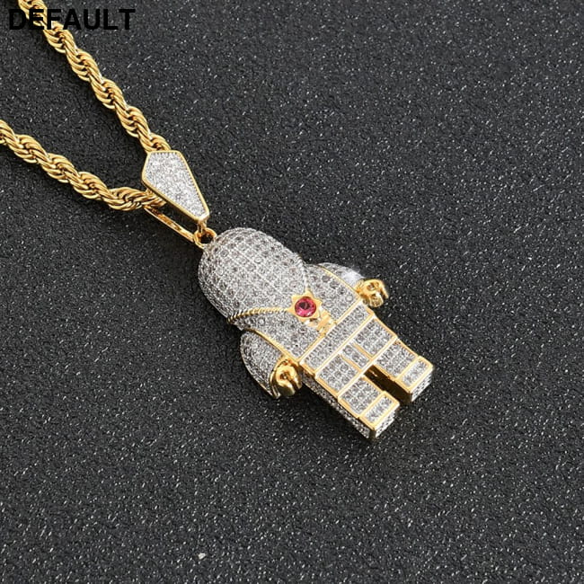 Cute Astronaut Spaceman Pendant Micro-set Zircon BESDZ0172 / CN Men Necklaces Sterling Silver