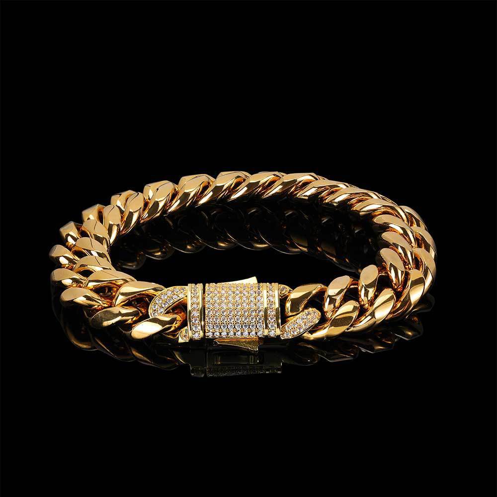 Mens Jewelry Accessory 18k Gold Titanium Steel Bracelet