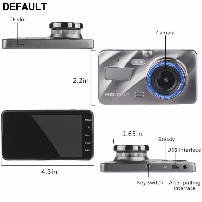 Dash Cam New Dual Lens Car DVR Camera Full HD 1080P 4’’ IPS Cameras Electronics