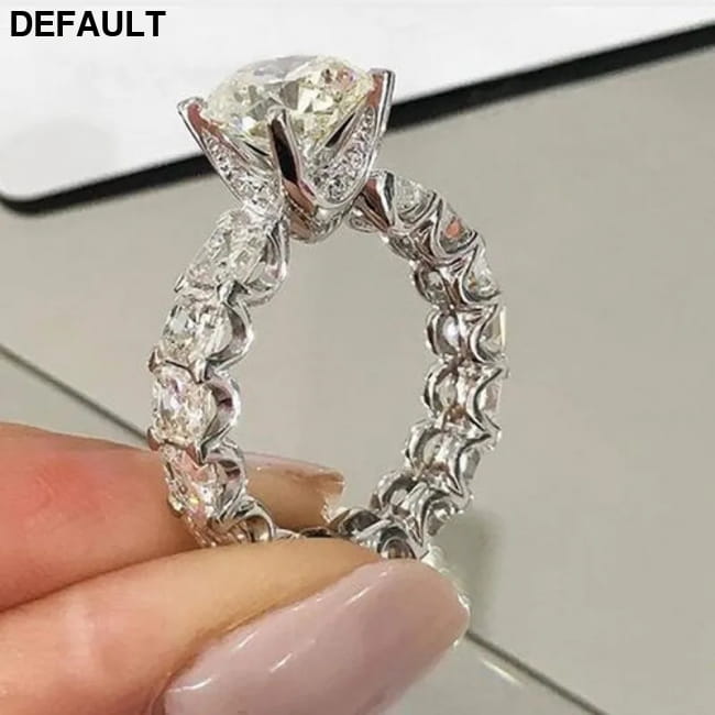 Dazzling ring 925 Sterling Silver Round 3ct AAAAA Cubic 7 Wedding Rings