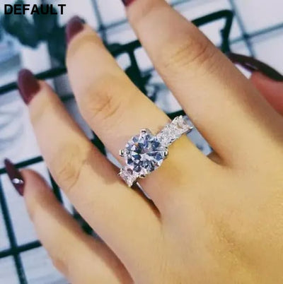 Dazzling ring 925 Sterling Silver Round 3ct AAAAA Cubic Zirconia Engagement wedding band Rings for women Bridal Fashion