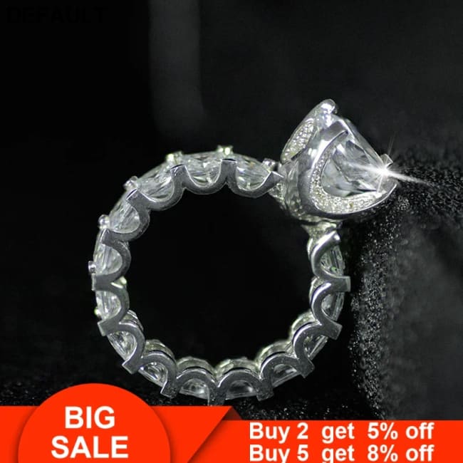 Dazzling ring 925 Sterling Silver Round 3ct AAAAA Cubic Zirconia Engagement wedding band Rings for women Bridal Fashion