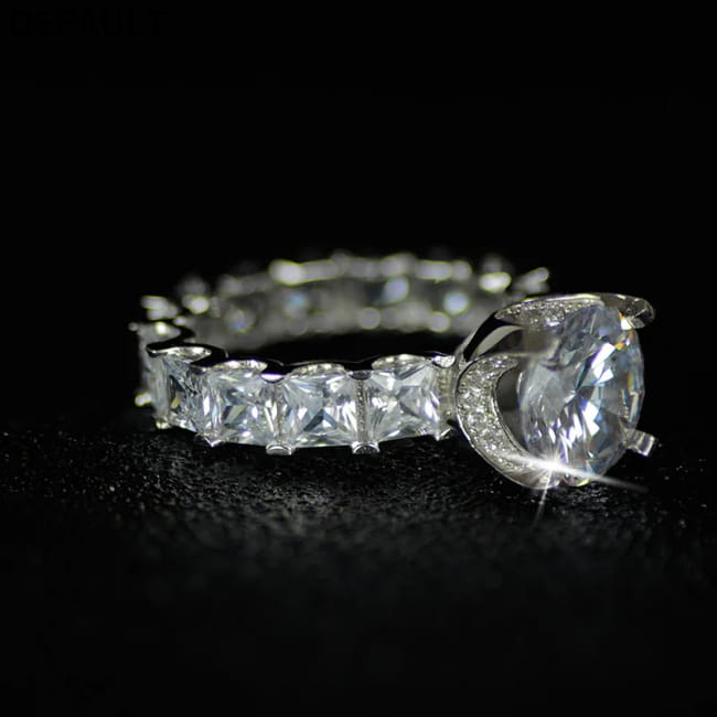 Dazzling ring 925 Sterling Silver Round 3ct AAAAA Cubic Wedding Rings