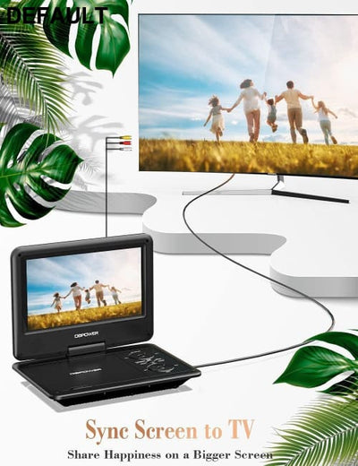 DBPOWER 11.5’’ Portable DVD Player 5-Hour Built-in Rechargeable Battery 9’’ Swivel Screen Support CD/DVD/SD Card/USB