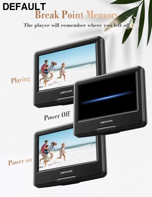 DBPOWER 11.5’’ Portable DVD Player 5-Hour Built-in Rechargeable Battery 9’’ Swivel Screen Support CD/DVD/SD Card/USB