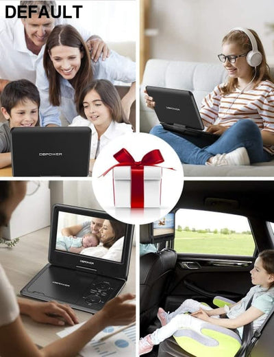 DBPOWER 11.5’’ Portable DVD Player 5-Hour Built-in Rechargeable Battery 9’’ Swivel Screen Support CD/DVD/SD Card/USB