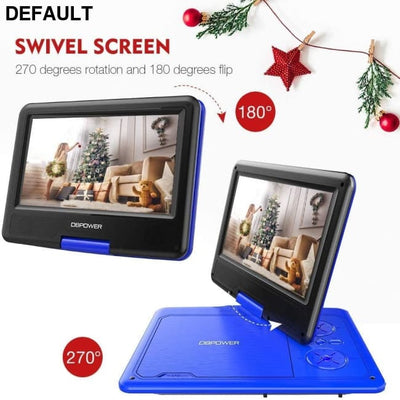 DBPOWER 11.5’’ Portable DVD Player 5-Hour Built-in Rechargeable Battery with 9’’ Swivel Screen Support CD/DVD/SD