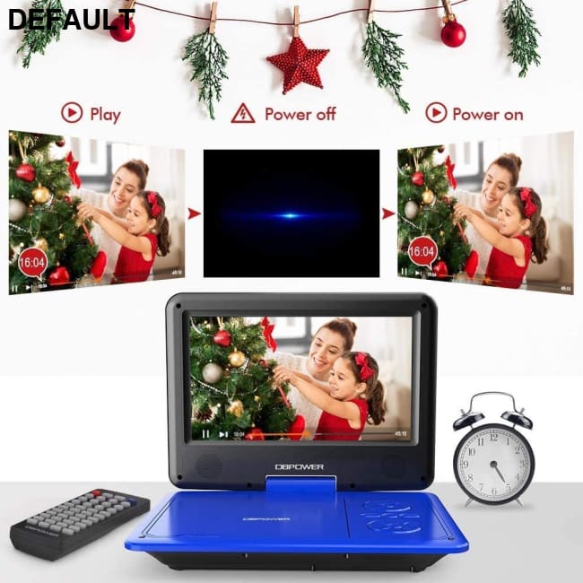 DBPOWER 11.5’’ Portable DVD Player 5-Hour Built-in Rechargeable Battery with 9’’ Swivel Screen Support CD/DVD/SD