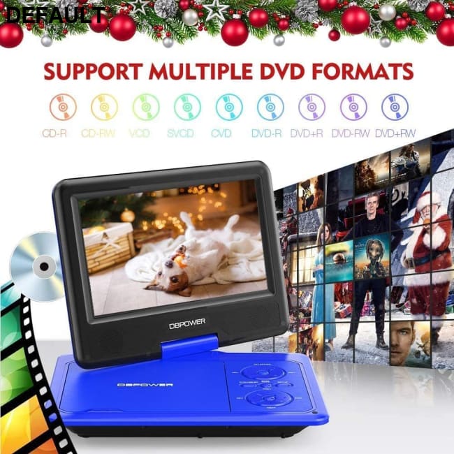 DBPOWER 11.5’’ Portable DVD Player 5-Hour Built-in Rechargeable Battery with 9’’ Swivel Screen Support CD/DVD/SD