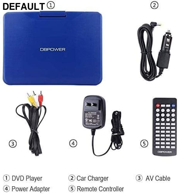 DBPOWER 11.5’’ Portable DVD Player 5-Hour Built-in Rechargeable Battery with 9’’ Swivel Screen Support CD/DVD/SD