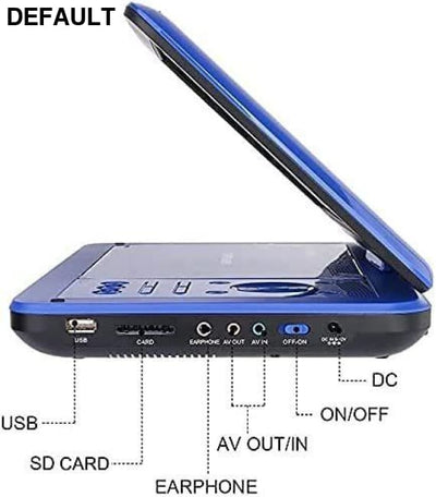 DBPOWER 12’’ Portable DVD Player with 5-Hour Rechargeable Battery 10’’ Swivel Display Screen SD / USB Port 1.8 Meter