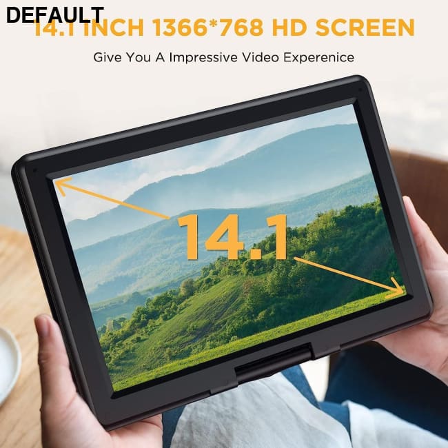 DBPOWER 16.9’’ Portable DVD Player with 14.1’’ HD Swivel Large Screen Support DVD/USB/SD Card and Multiple Disc Formats