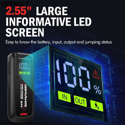DBPOWER Jump Starter 2000A Peak Portable Car for Up to 8.0L Gas and 6.5L Diesel Engines 12V Lithium Battery Booster