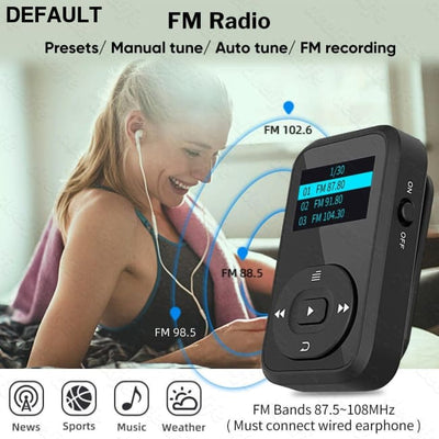 Deelife Bluetooth MP3 player Music Sport Clip Portable Walkman with Armband Mini Players FM Radio Ebook Voice Recorder