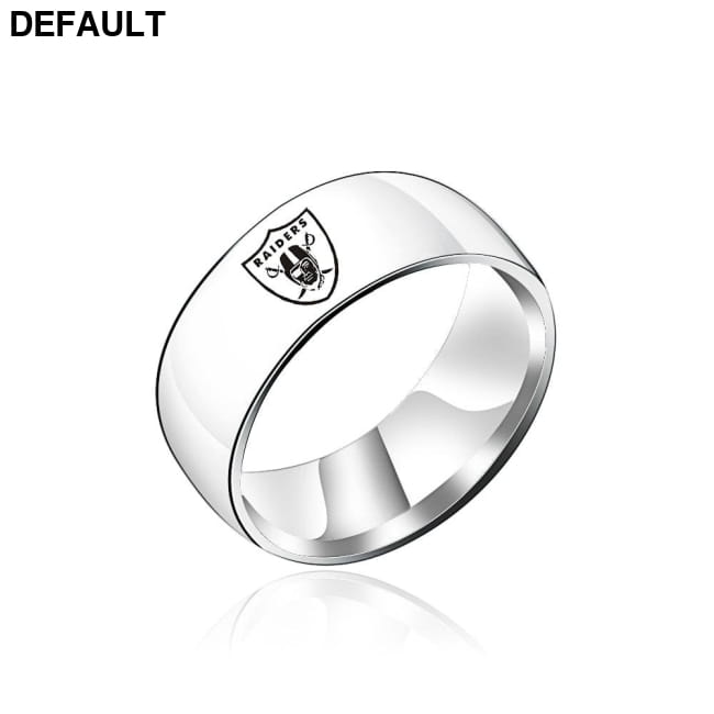 Design Oakland Raiders Team Logo Rings Black Titanium Steel Men