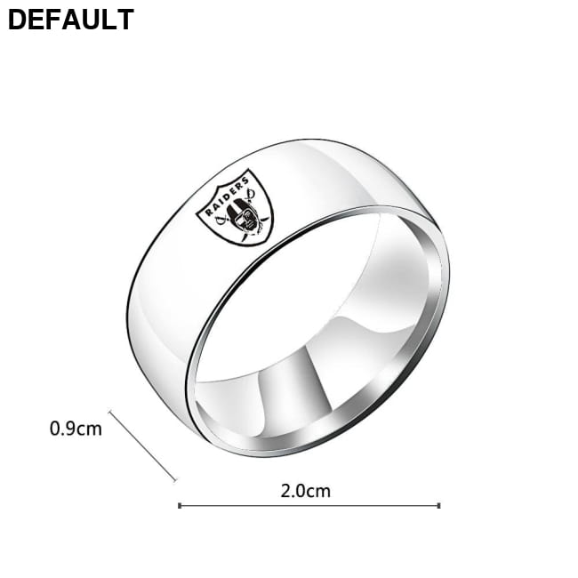 Design Oakland Raiders Team Logo Rings Black Titanium Steel Men