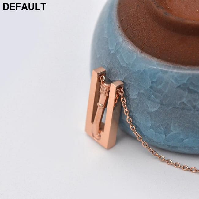 Design Sense Square Pendant Necklace Korean Fashion Simple Long Screwdriver Rose Gold Clavicle Chain Sterling Silver