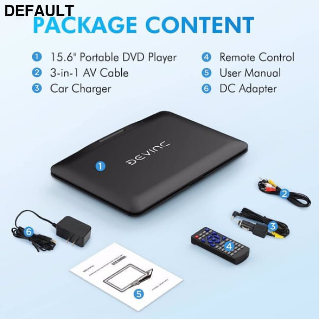 DEVINC 17.9’’ Portable DVD Player with 15.6’’ HD Swivel as picture / US Players & Blu-ray