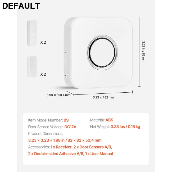 Door Chime DC 12V Wireless Open Contact Sensor Alarm Home Security Best Selling Products