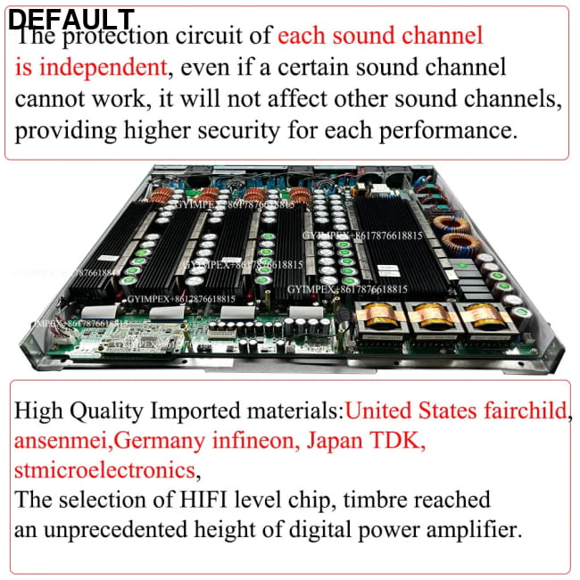DSPALL242 2 Ohms Stable 15600 Watts Subwoofer Amplifiers Home Audio Receiver Power