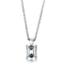 LOS896 - Rhodium 925 Sterling Silver Chain Pendant with AAA Grade CZ in Clear