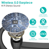 Unilateral Wireless V5.0 Business Earpiece Rechargeable Wireless in-Ear Headset with Hook for Car Driving Phone Call Office