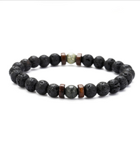 Personality Men's Black Volcanic Stone Bracelet