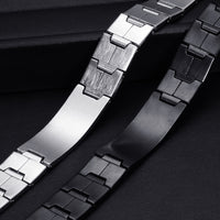 Simple Bracelet Geometric Cross Black and White Stainless Steel Watch Chain