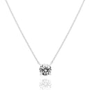 PAVOI 14K Gold Plated Crystal Solitaire 1.5 Carat (7.3mm) CZ Dainty Choker Necklace | Gold Necklaces for Women