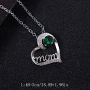 Hollow Heart-Shaped Inlaid Rhinestone Mom Pendant Necklace Chic Design Mother's Day Gift For Women Mother Daughter