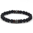 Personality Men's Black Volcanic Stone Bracelet