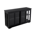 Kitchen Storage Stand Cupboard With Glass Door-Black RT - DRE's Electronics and Fine Jewelry