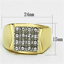 TK751 - Two-Tone IP Gold (Ion Plating) Stainless Steel Ring with Top Grade Crystal in Clear